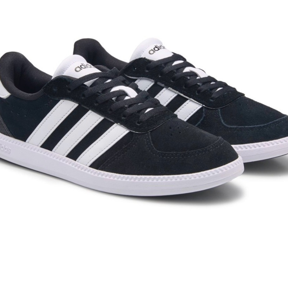 Adidas Women’s Black and White Striped Sneakers - Picture 1 of 5